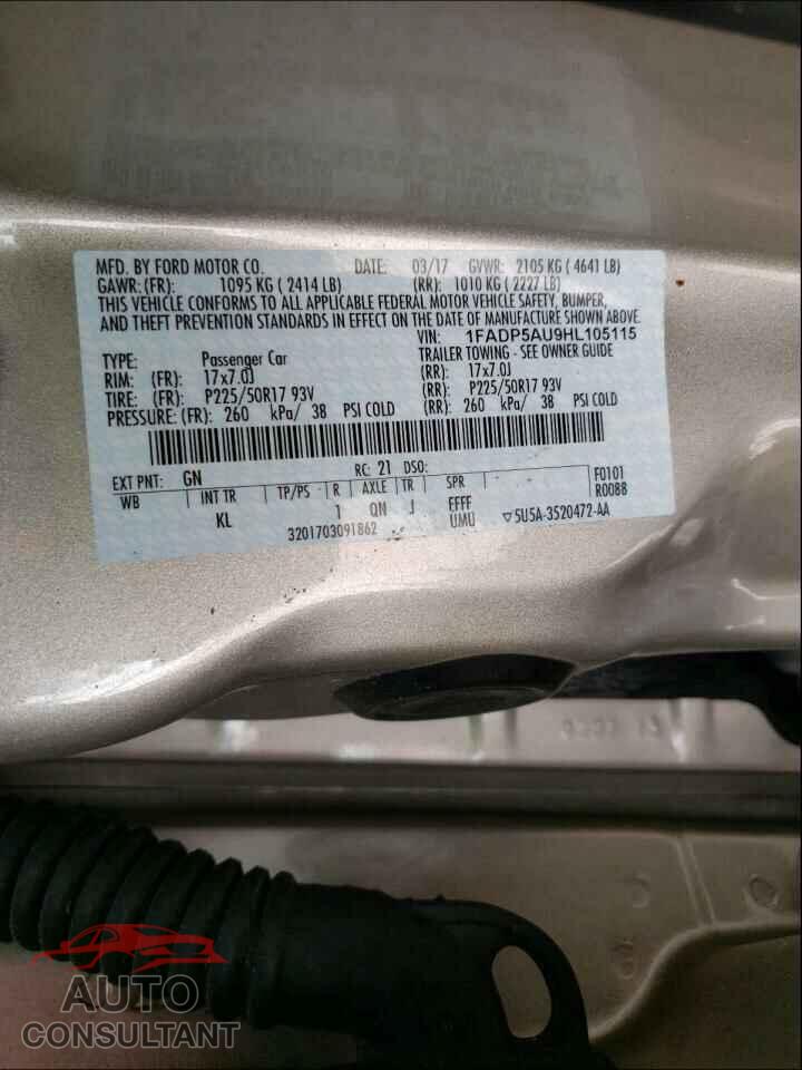FORD CMAX 2017 - 1FADP5AU9HL105115
