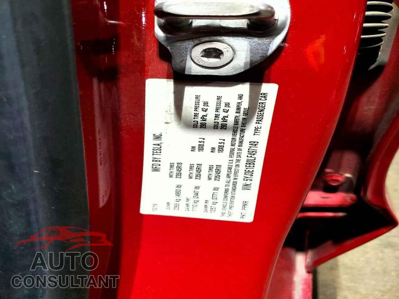 TESLA MODEL 3 2020 - 5YJ3E1EB0LF497149