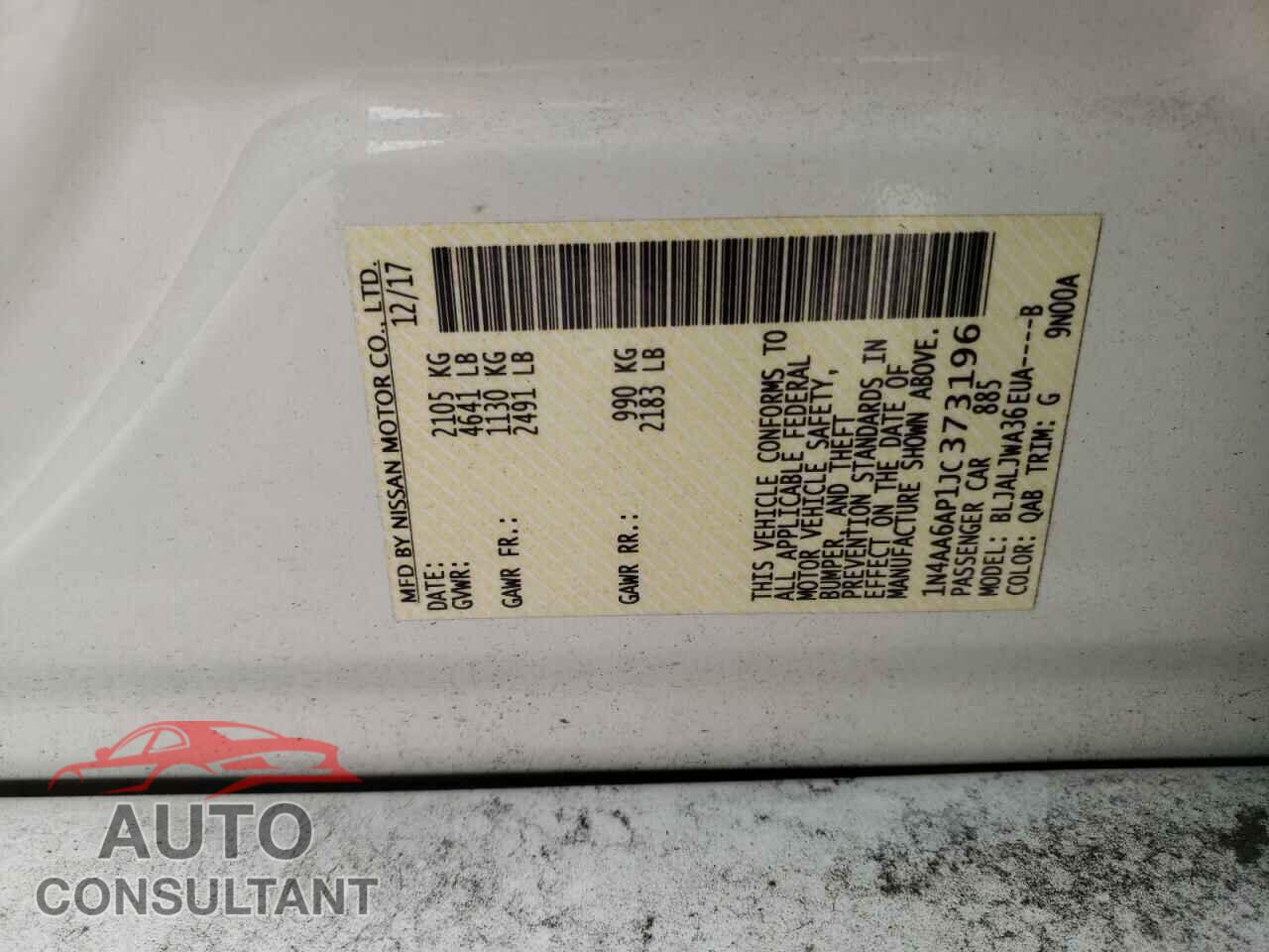 NISSAN MAXIMA 2018 - 1N4AA6AP1JC373196