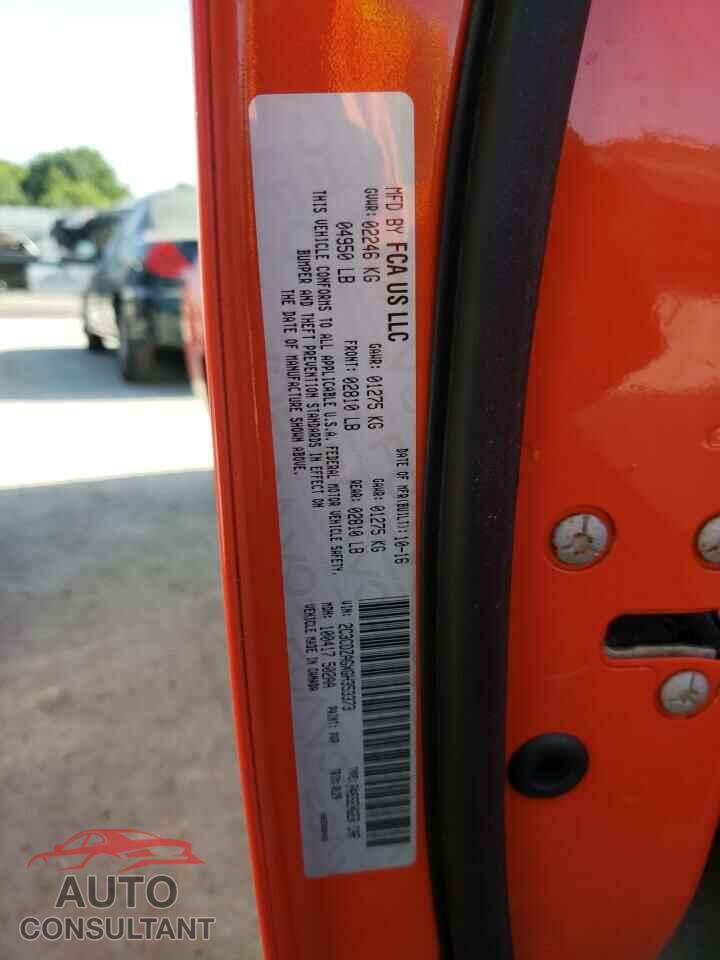 DODGE CHALLENGER 2016 - 2C3CDZAGXGH353373