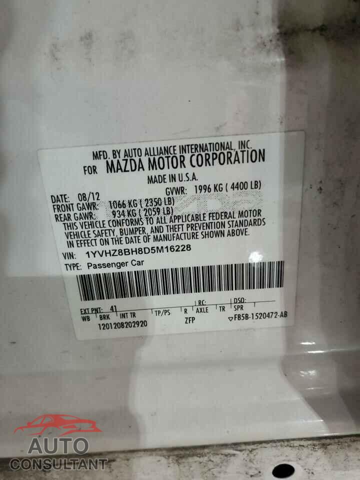 MAZDA 6 2013 - 1YVHZ8BH8D5M16228