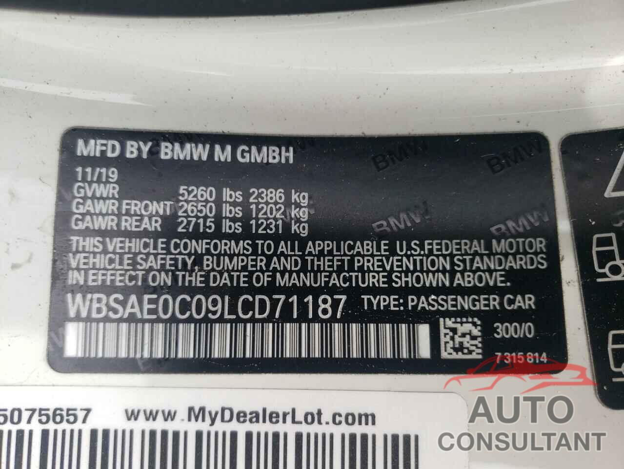 BMW M8 2020 - WBSAE0C09LCD71187