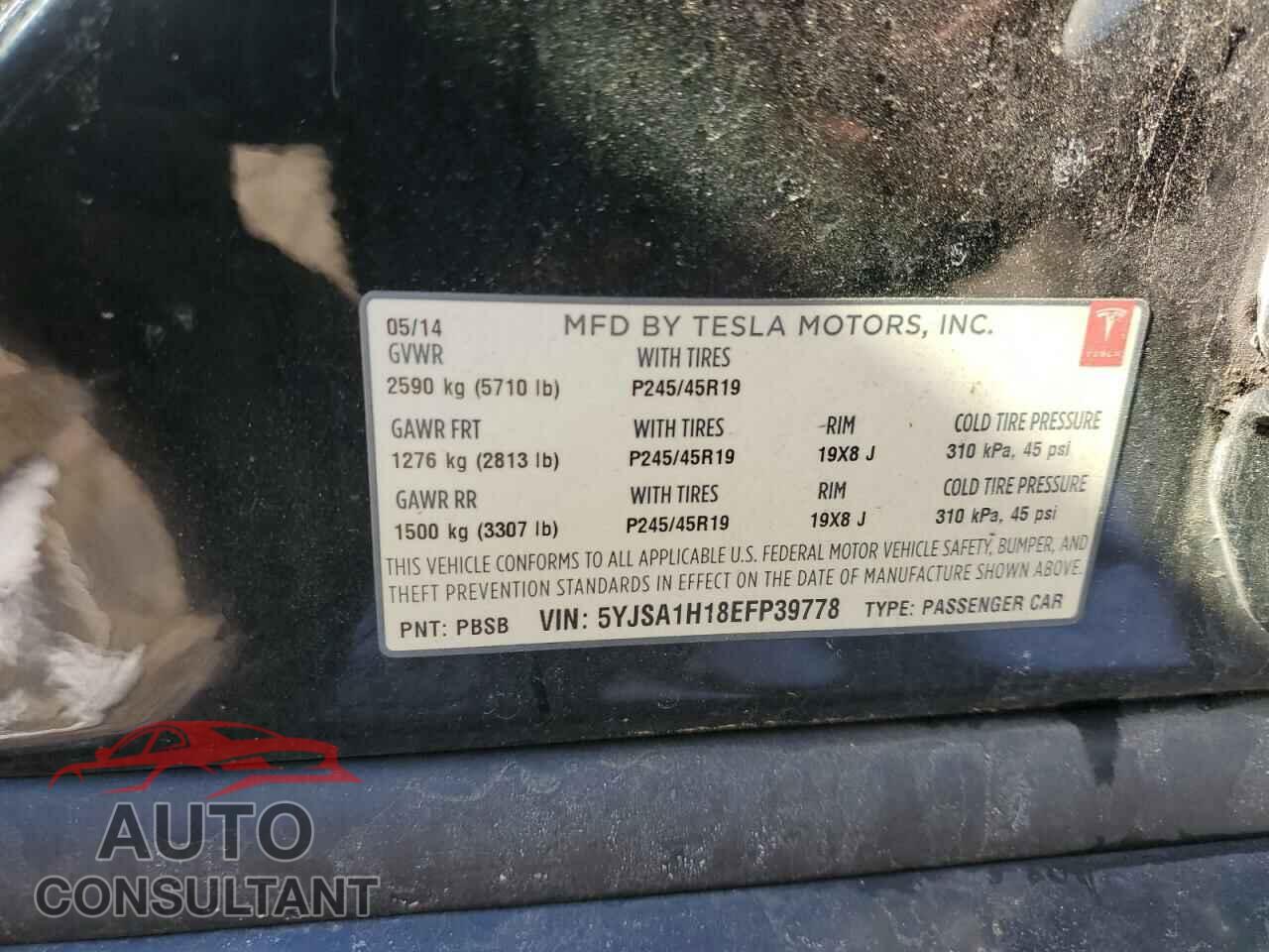 TESLA MODEL S 2014 - 5YJSA1H18EFP39778