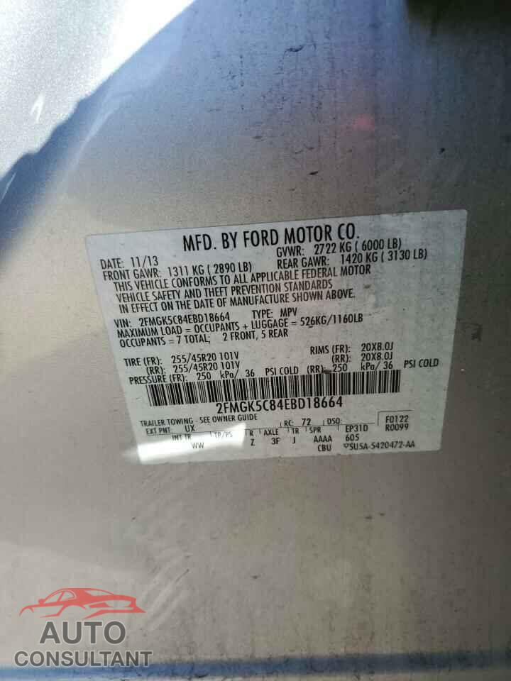 FORD FLEX 2014 - 2FMGK5C84EBD18664