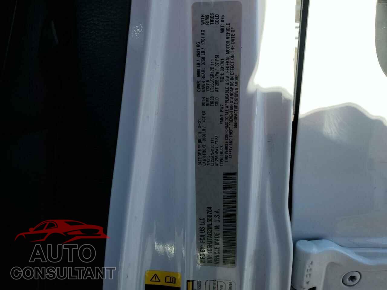 JEEP GLADIATOR 2021 - 1C6HJTAG2ML558764