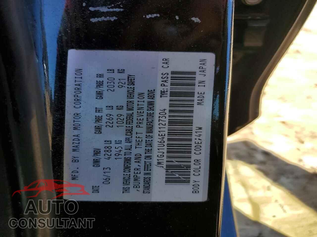 MAZDA 6 2014 - JM1GJ1U64E1127304