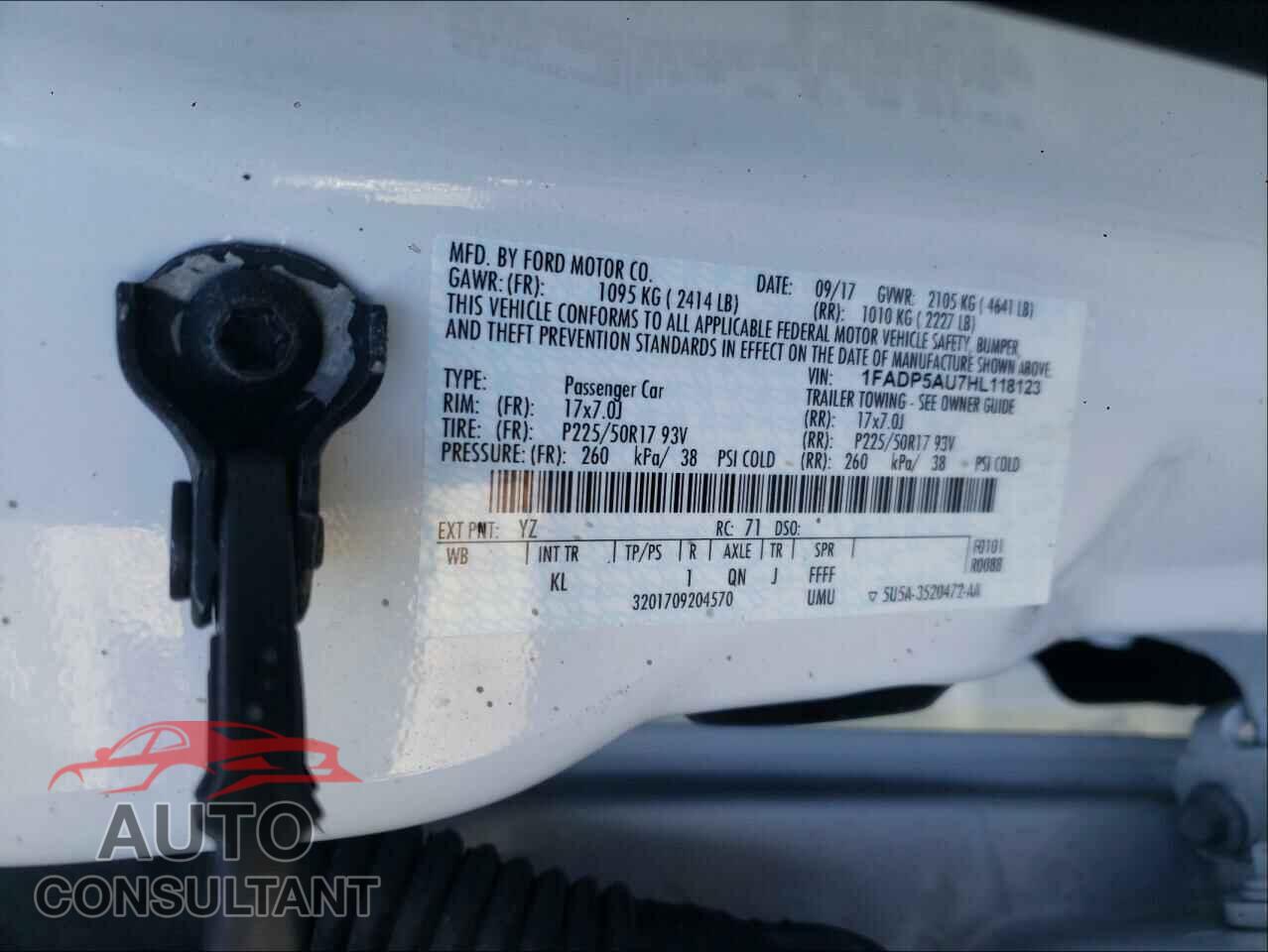 FORD CMAX 2017 - 1FADP5AU7HL118123