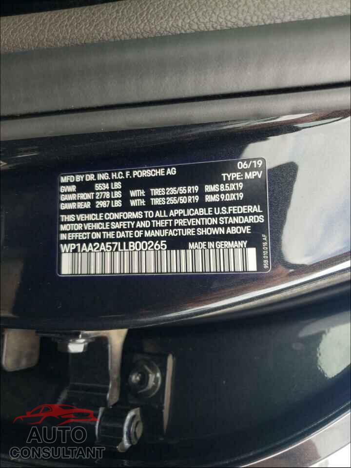 PORSCHE MACAN 2020 - WP1AA2A57LLB00265