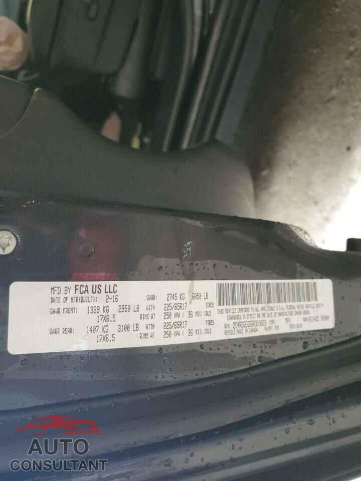 DODGE CARAVAN 2016 - 2C4RDGEG3GR319323