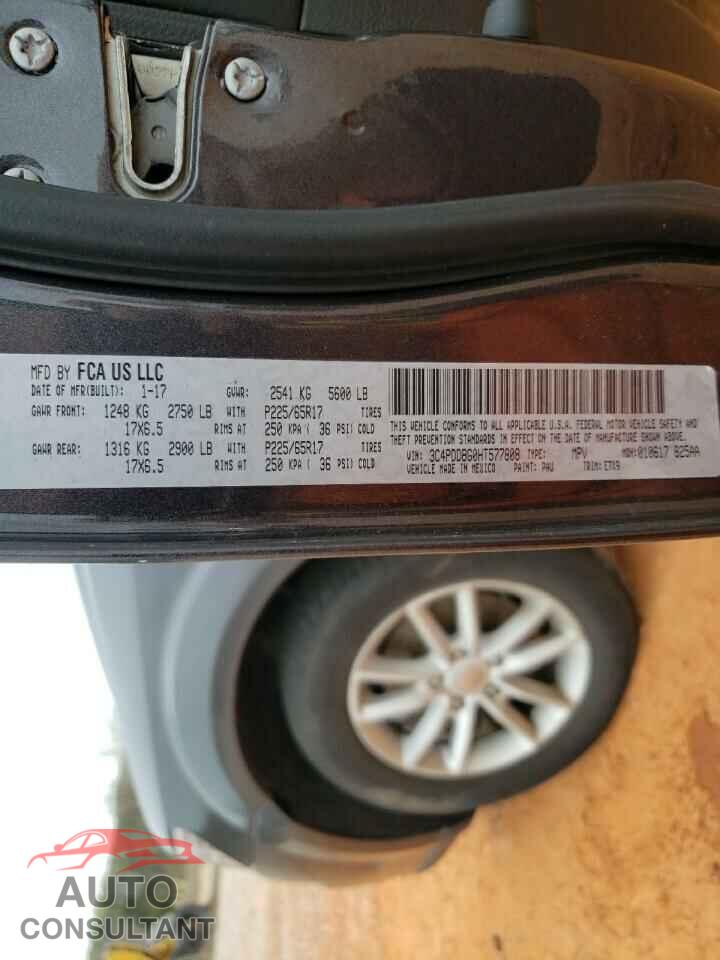 DODGE JOURNEY 2017 - 3C4PDDBG0HT577808