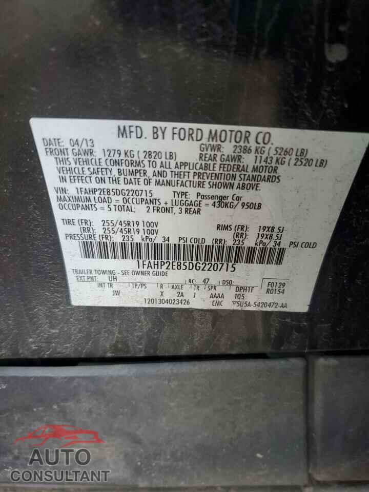 FORD TAURUS 2013 - 1FAHP2E85DG220715