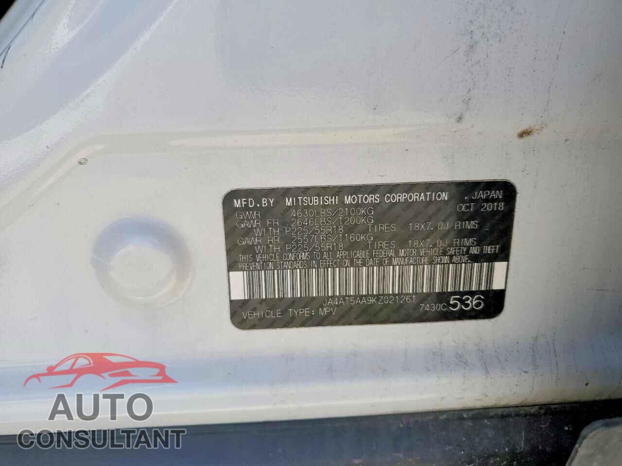 MITSUBISHI ECLIPSE 2019 - JA4AT5AA9KZ021261