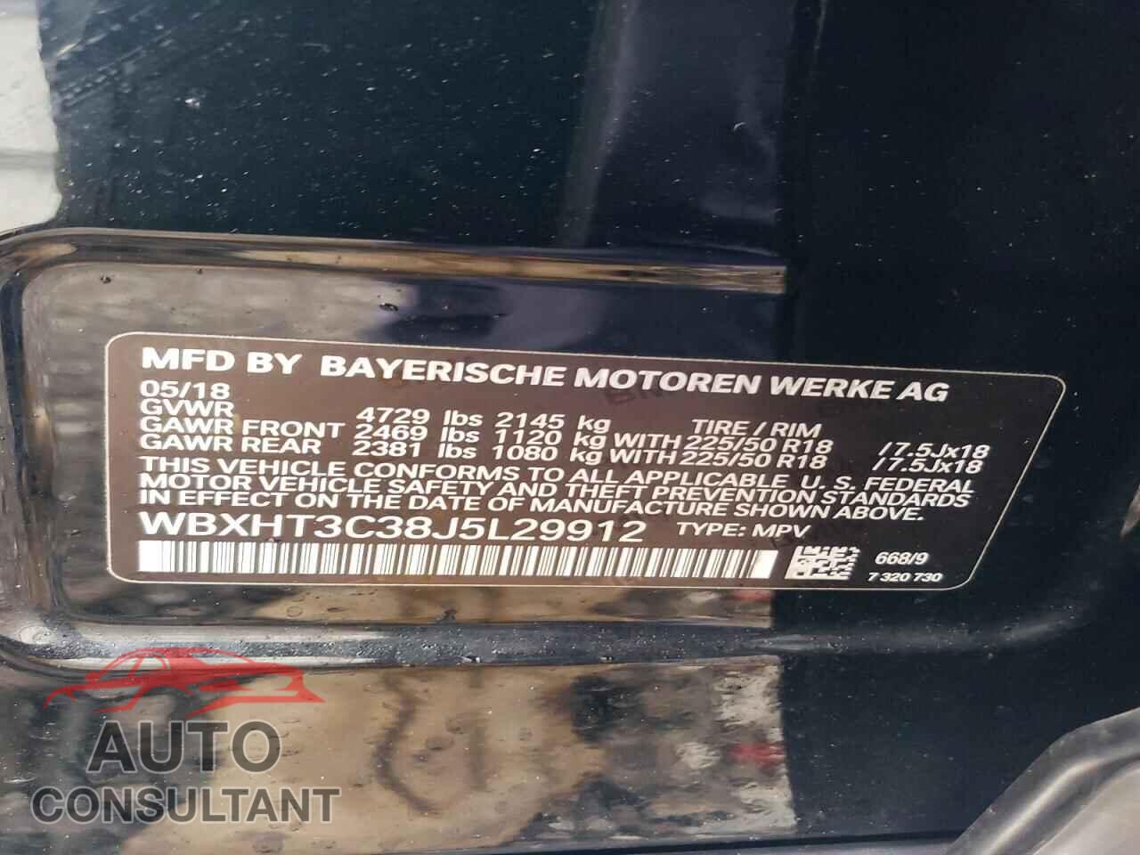 BMW X1 2018 - WBXHT3C38J5L29912