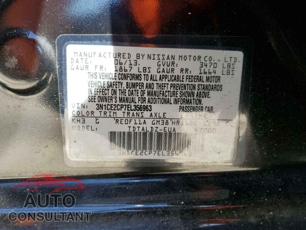 NISSAN VERSA 2014 - 3N1CE2CP7EL356963