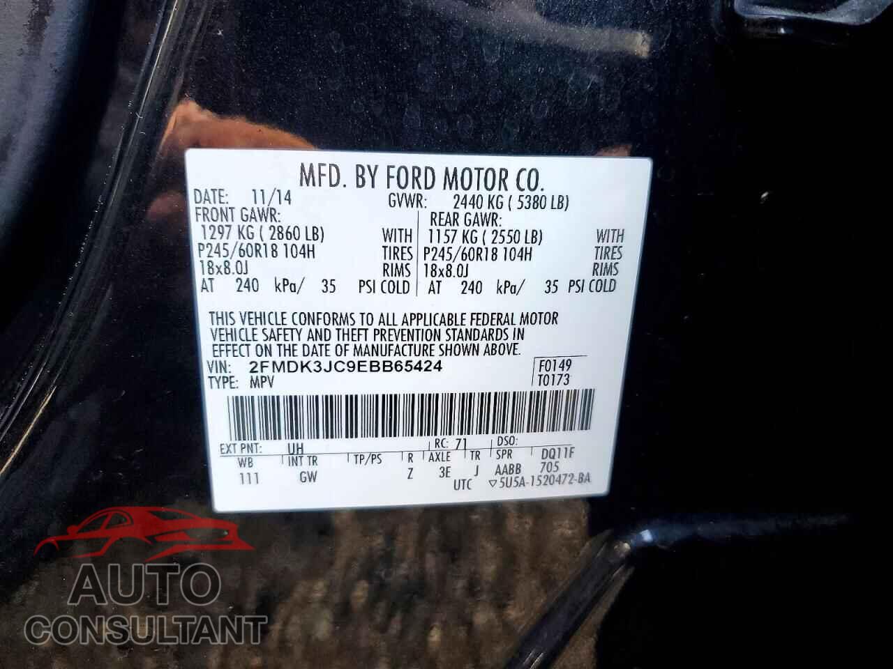 FORD EDGE 2014 - 2FMDK3JC9EBB65424