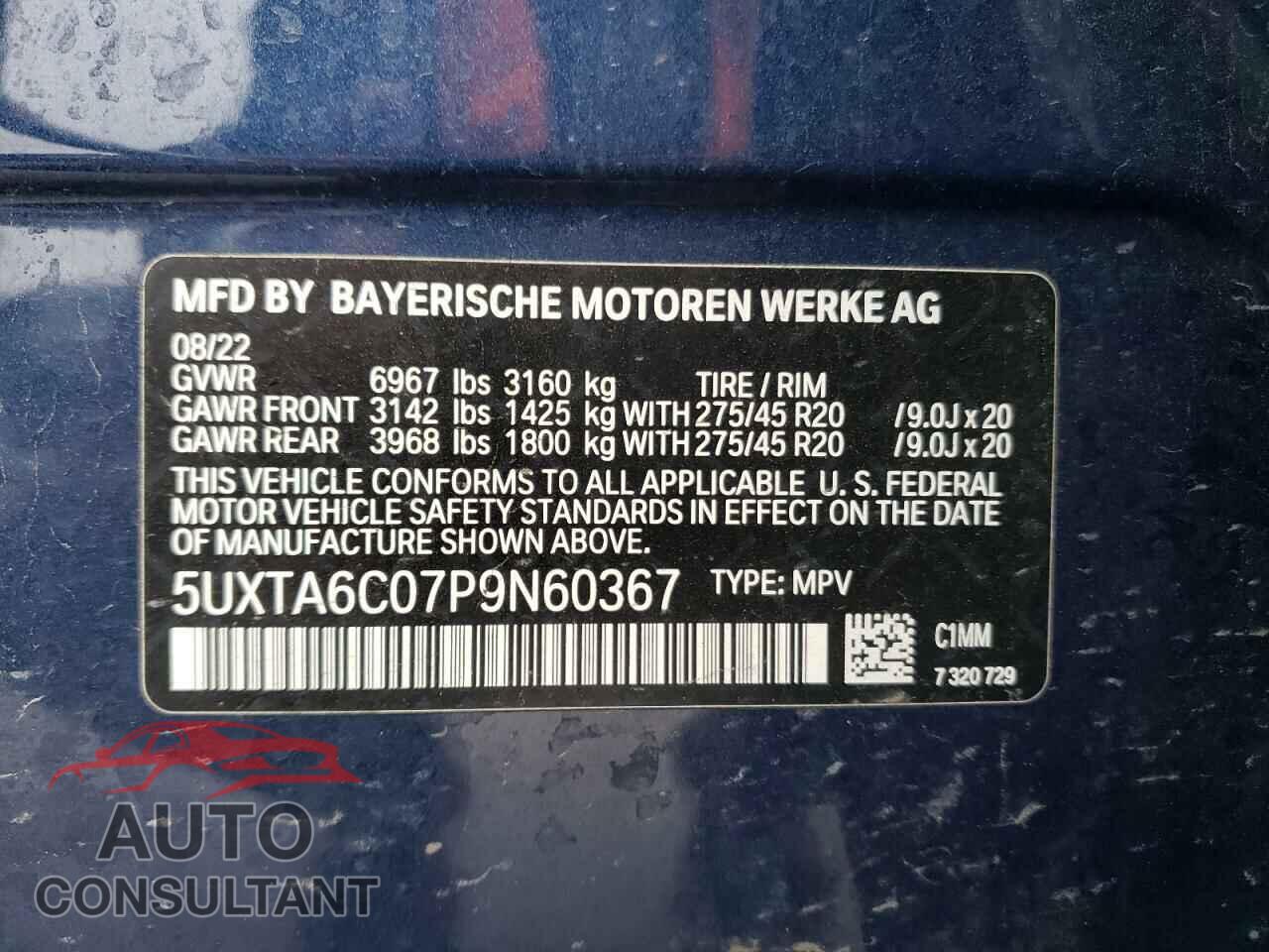 BMW X5 2023 - 5UXTA6C07P9N60367
