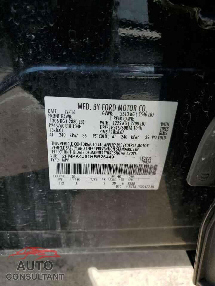 FORD EDGE 2017 - 2FMPK4J91HBB26449
