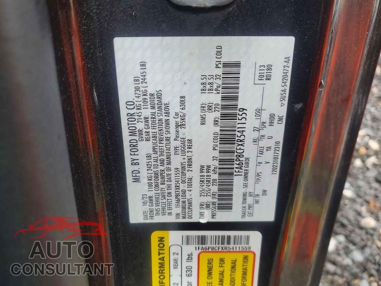FORD MUSTANG 2024 - 1FA6P8CFXR5411559