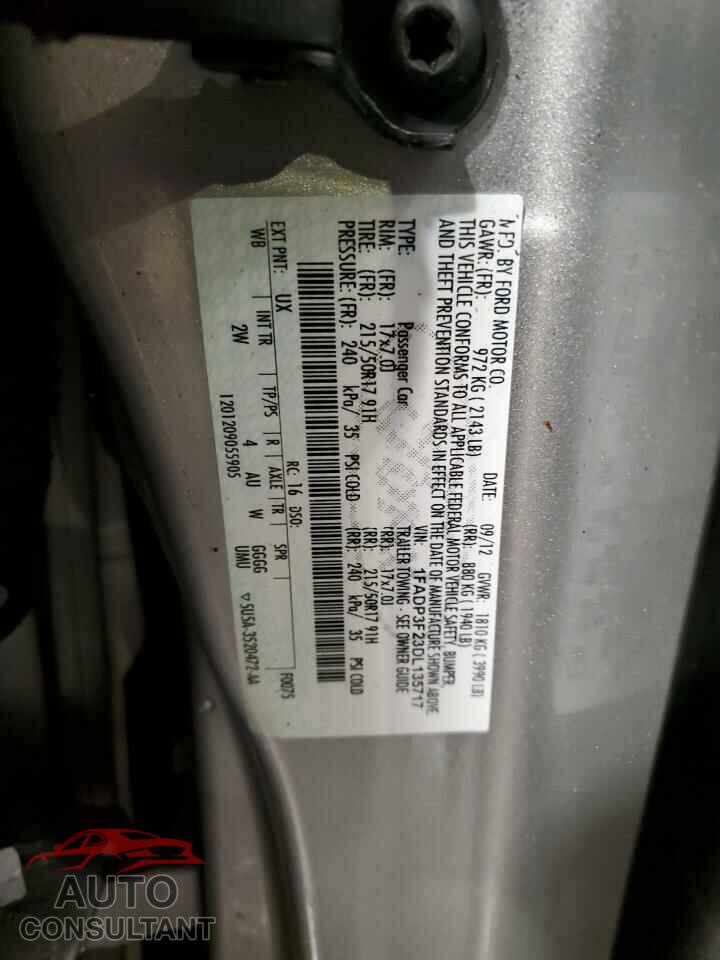 FORD FOCUS 2013 - 1FADP3F23DL135717