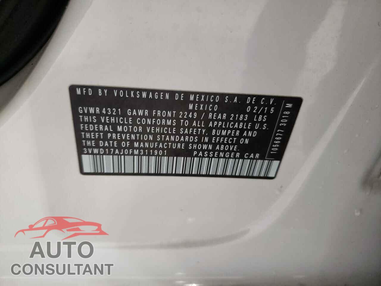 VOLKSWAGEN JETTA 2015 - 3VWD17AJ0FM311901