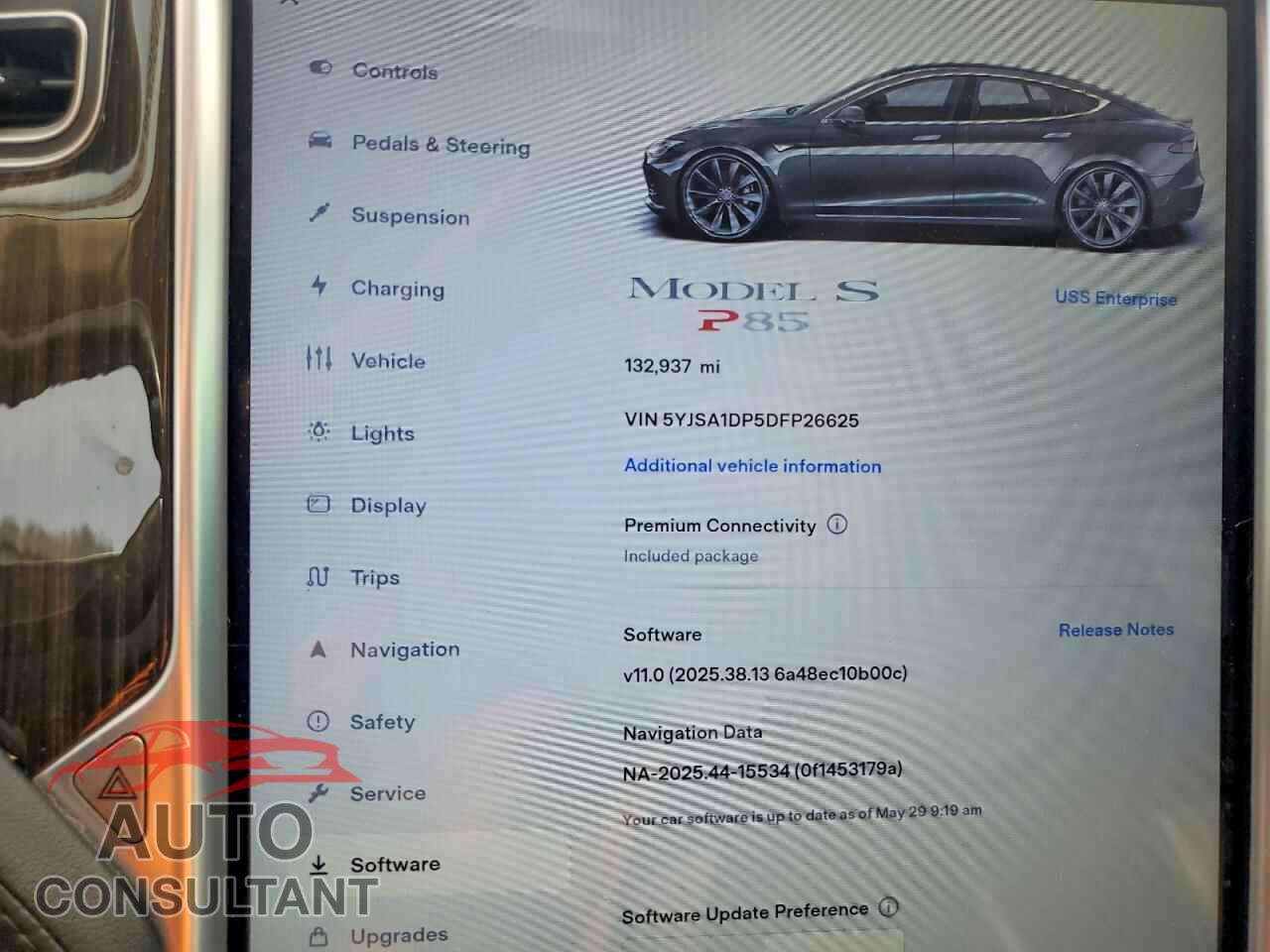 TESLA MODEL S 2013 - 5YJSA1DP5DFP26625