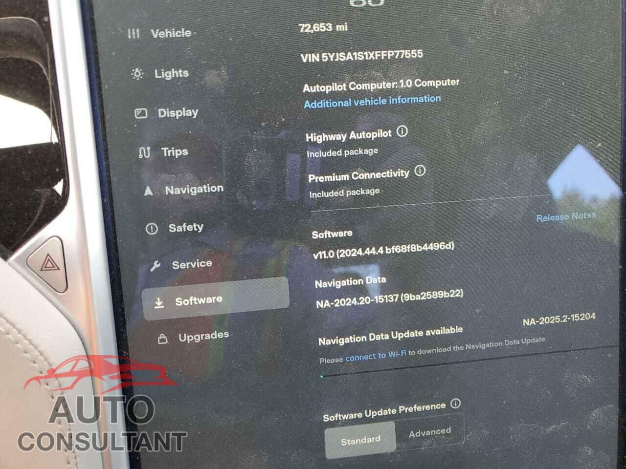 TESLA MODEL S 2015 - 5YJSA1S1XFFP77555