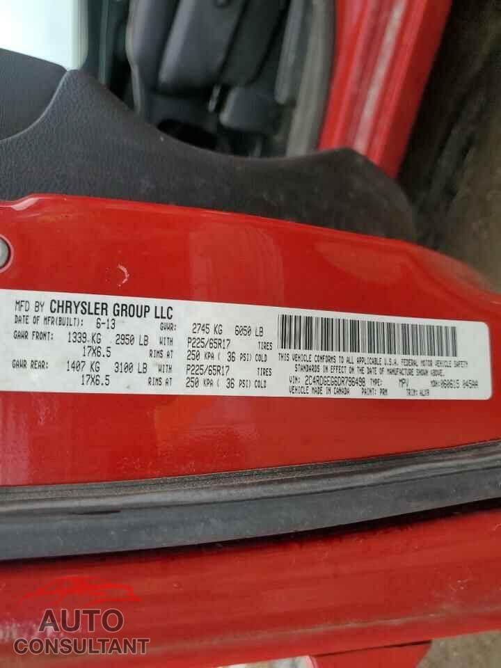 DODGE CARAVAN 2013 - 2C4RDGEG6DR796498