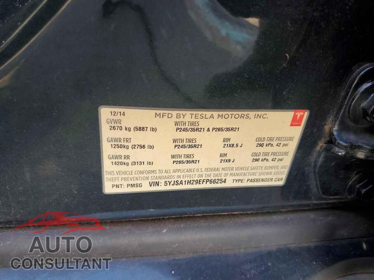 TESLA MODEL S 2014 - 5YJSA1H29EFP66254