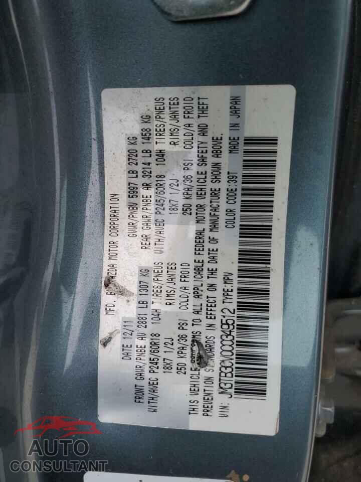 MAZDA CX-9 2012 - JM3TB3CV0C0349512