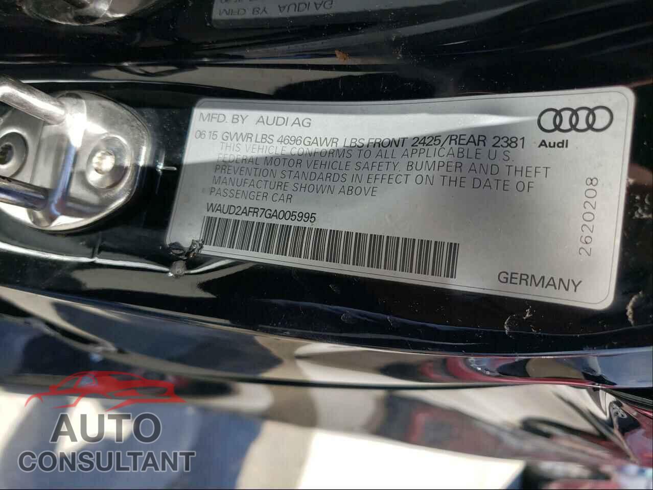 AUDI A5 2016 - WAUD2AFR7GA005995