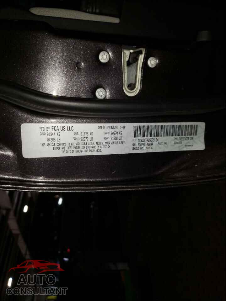 DODGE DART 2016 - 1C3CDFFA2GD791241