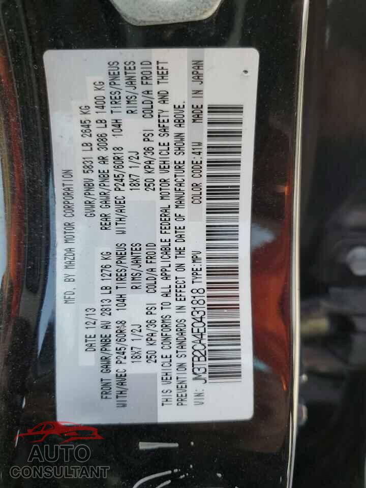 MAZDA CX-9 2014 - JM3TB2CA4E0431818