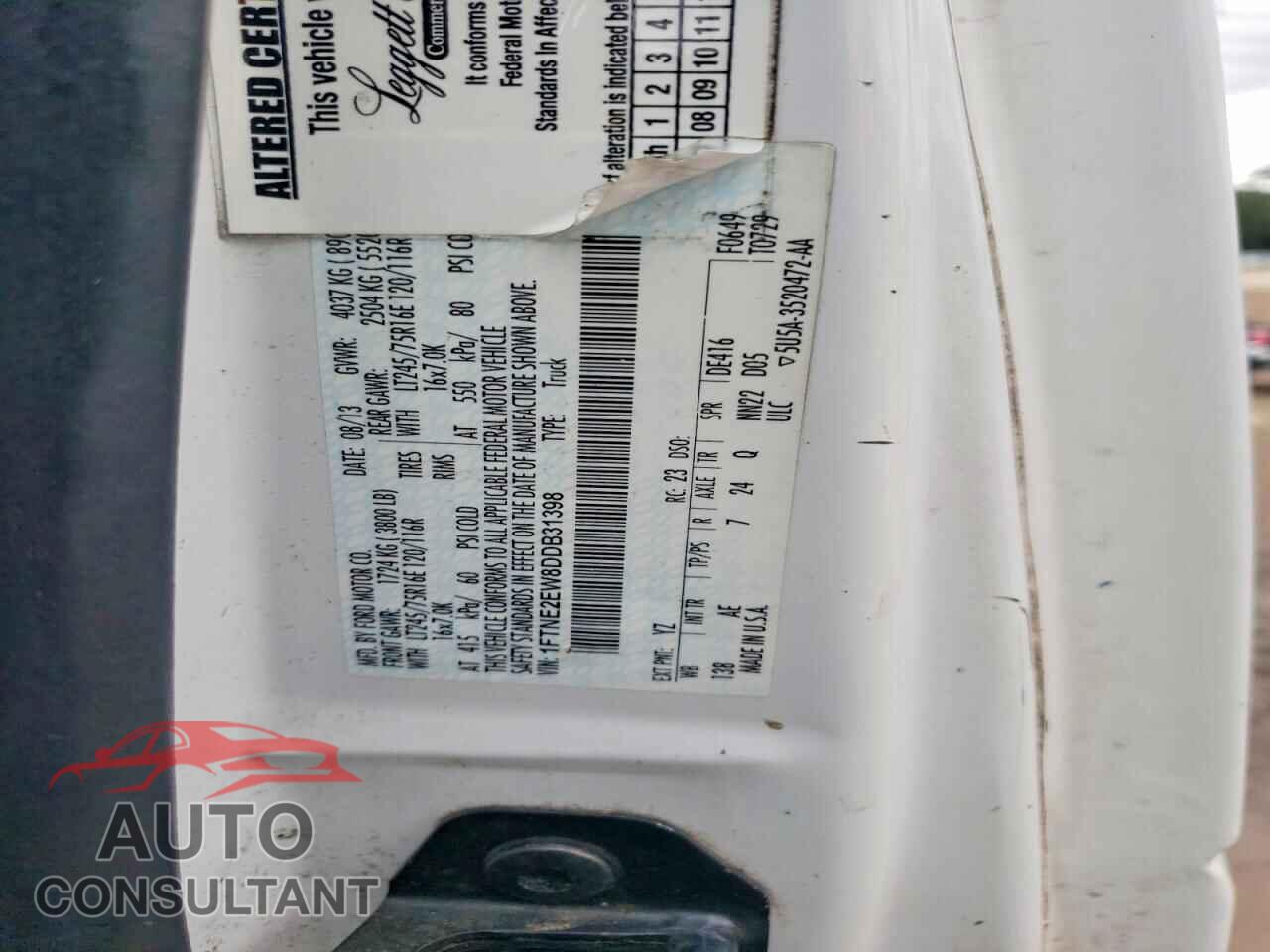 FORD ECONOLINE 2013 - 1FTNE2EW8DDB31398