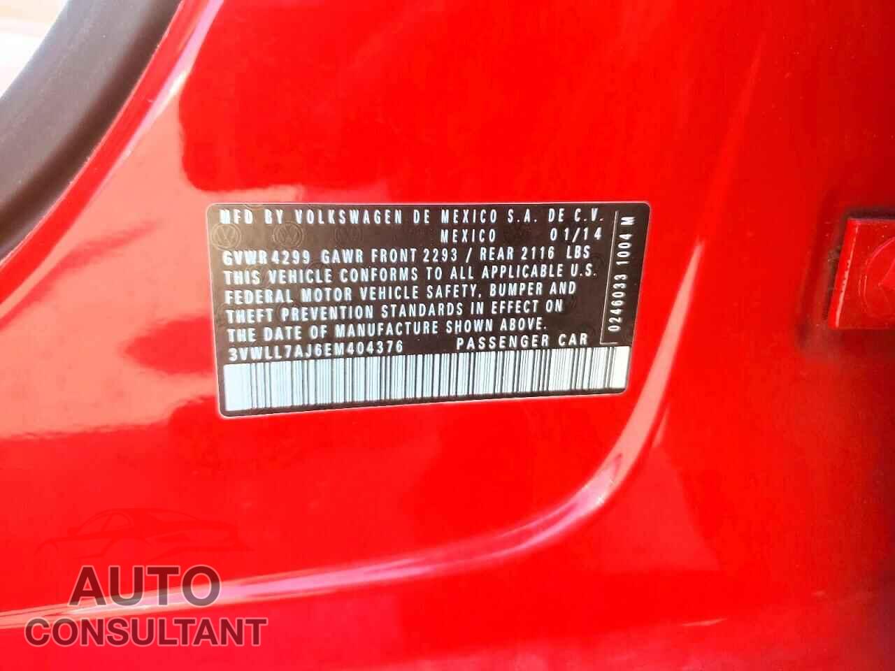 VOLKSWAGEN JETTA 2014 - 3VWLL7AJ6EM404376
