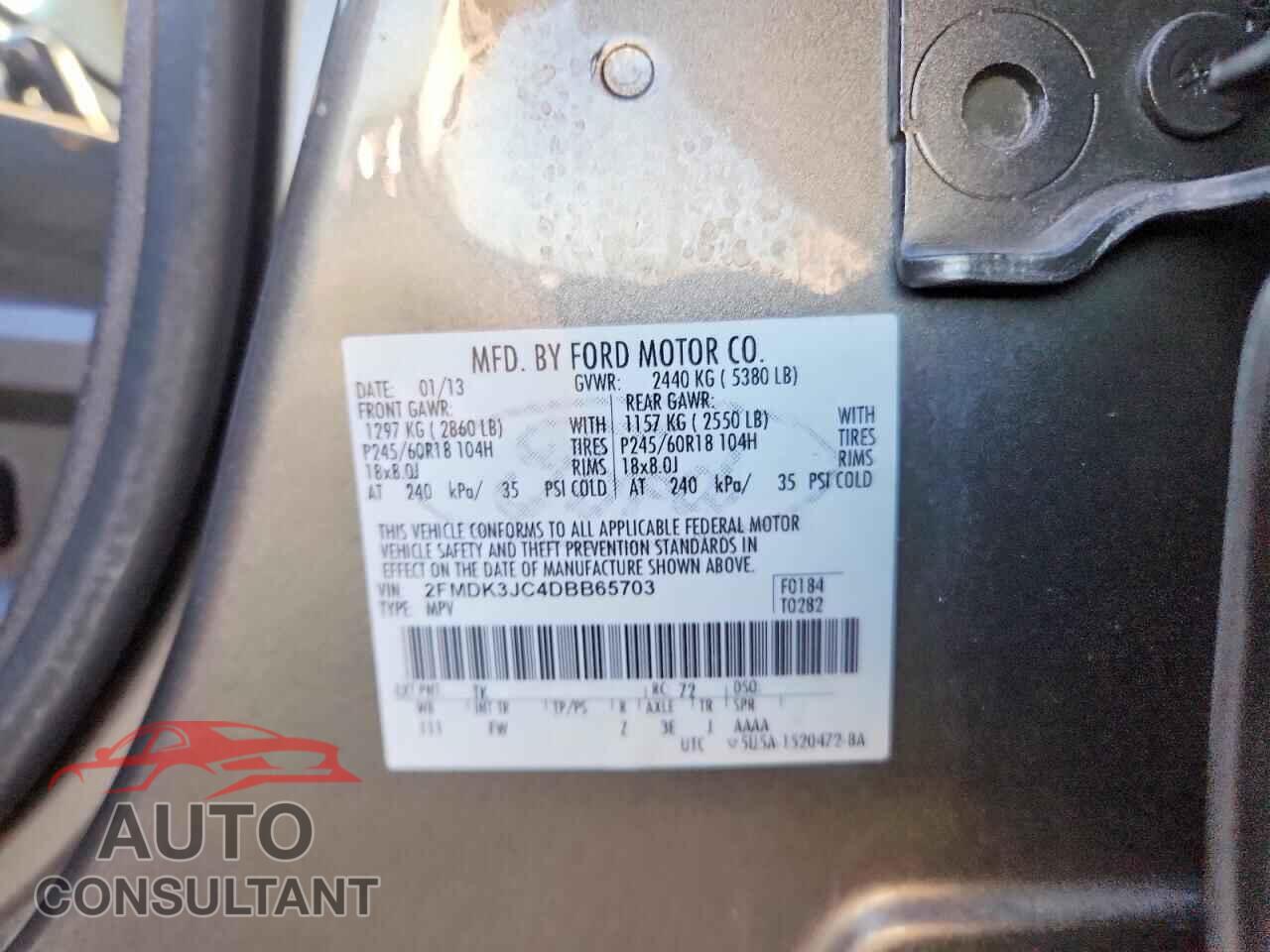 FORD EDGE 2013 - 2FMDK3JC4DBB65703