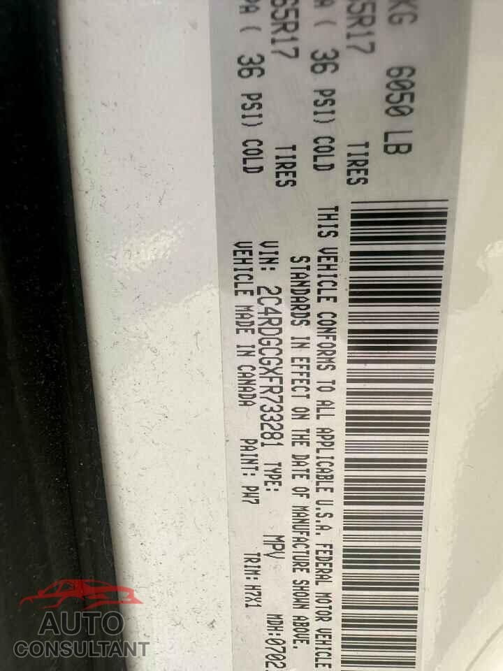 DODGE CARAVAN 2015 - 2C4RDGCGXFR733281
