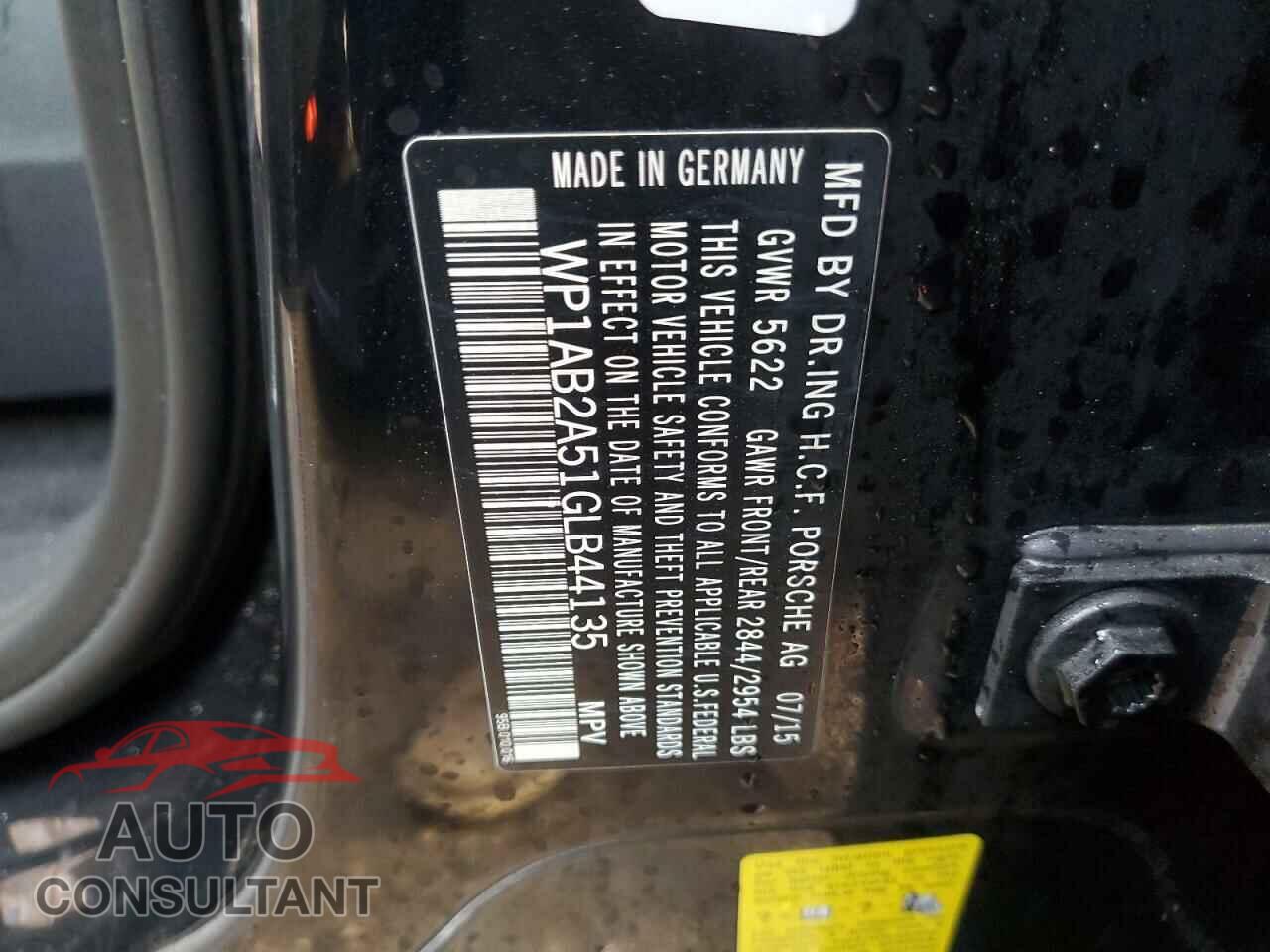 PORSCHE MACAN 2016 - WP1AB2A51GLB44135