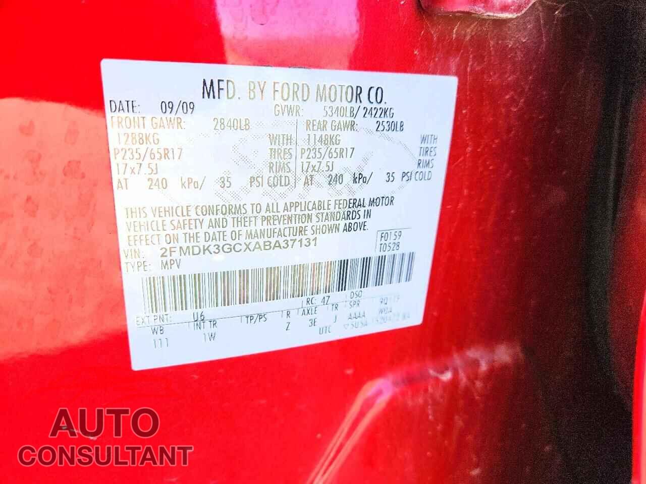 FORD EDGE 2010 - 2FMDK3GCXABA37131