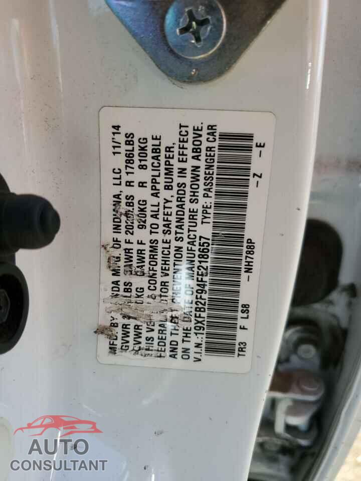 HONDA CIVIC 2015 - 19XFB2F94FE218657