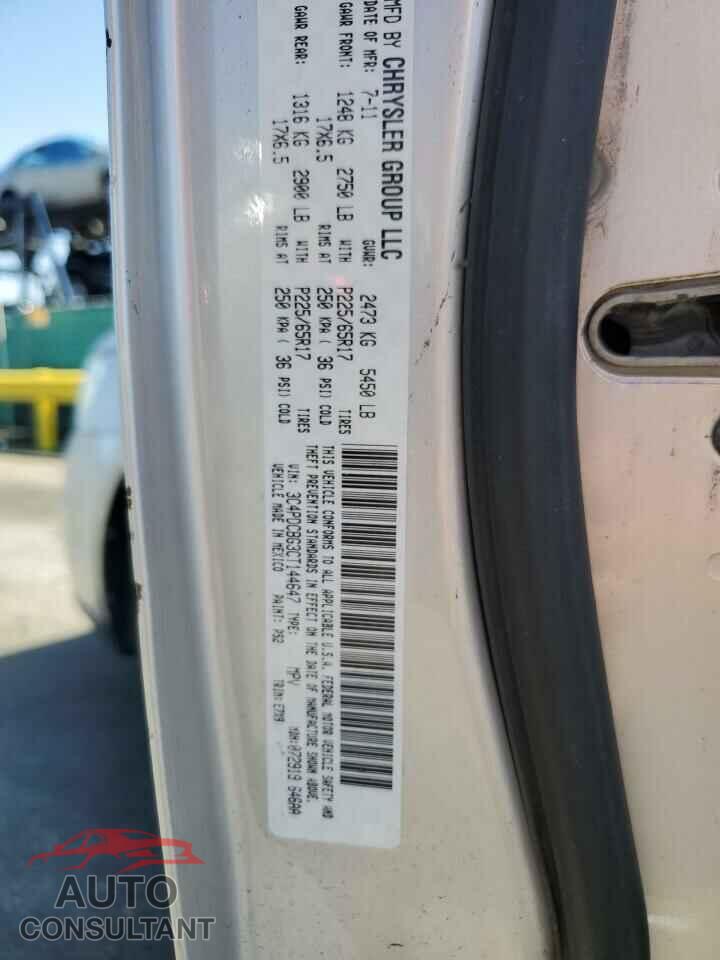 DODGE JOURNEY 2012 - 3C4PDCBG3CT144647