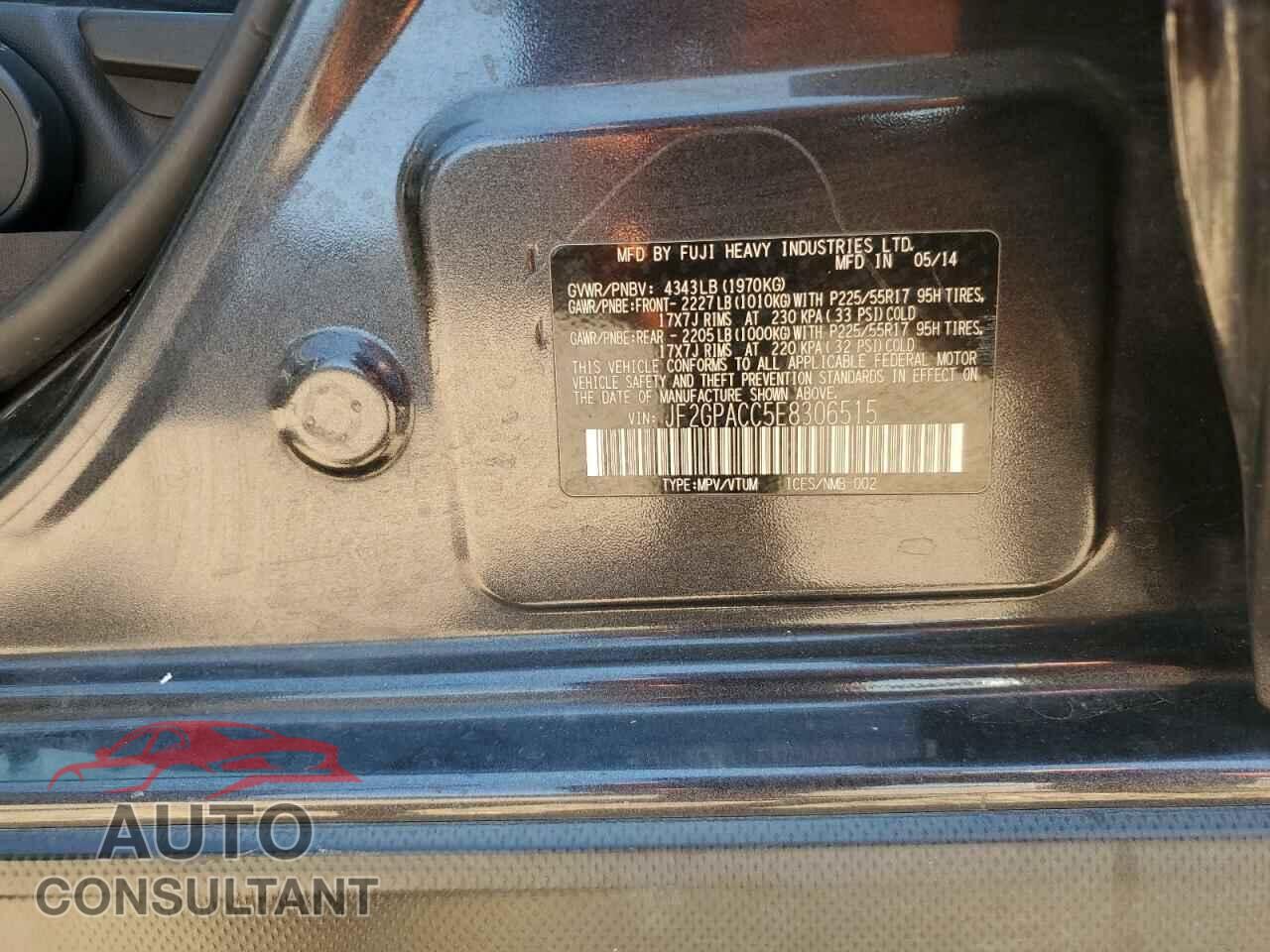 SUBARU XV 2014 - JF2GPACC5E8306515