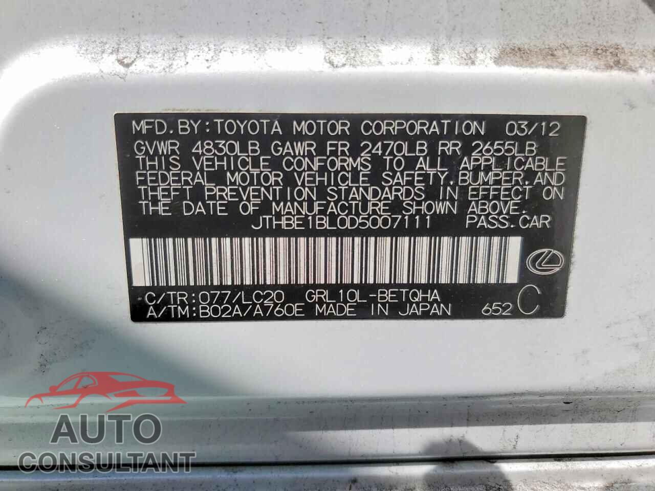 LEXUS GS350 2013 - JTHBE1BL0D5007111