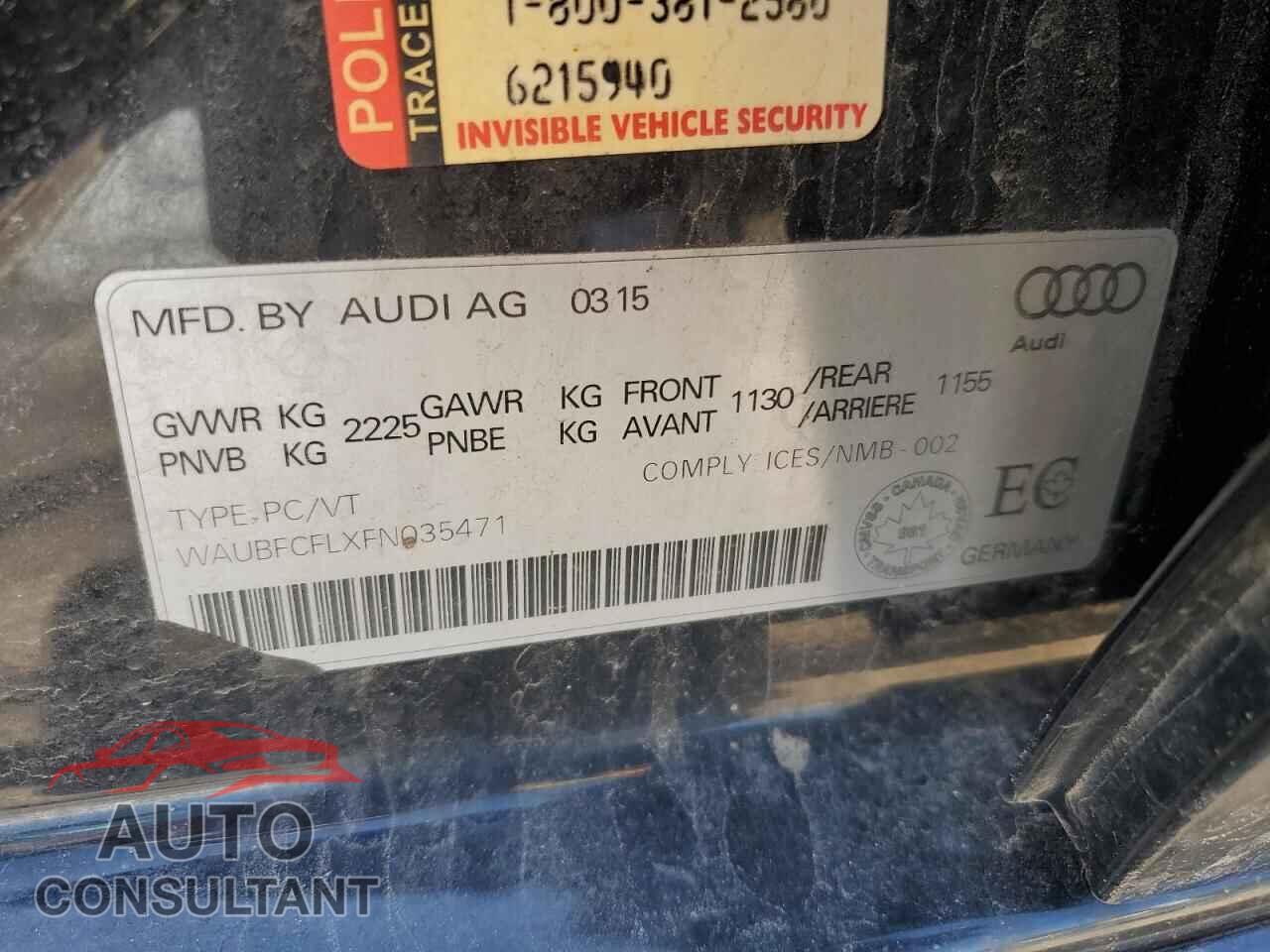 AUDI A4 2015 - WAUBFCFLXFN035471
