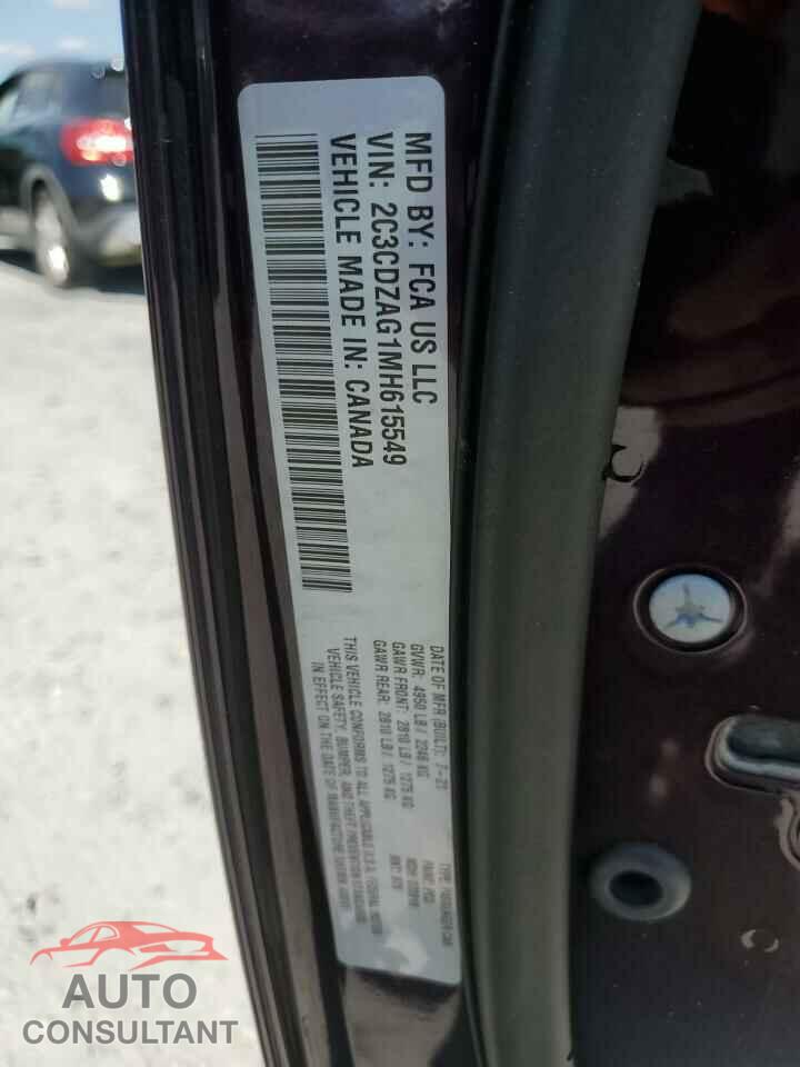DODGE CHALLENGER 2021 - 2C3CDZAG1MH615549