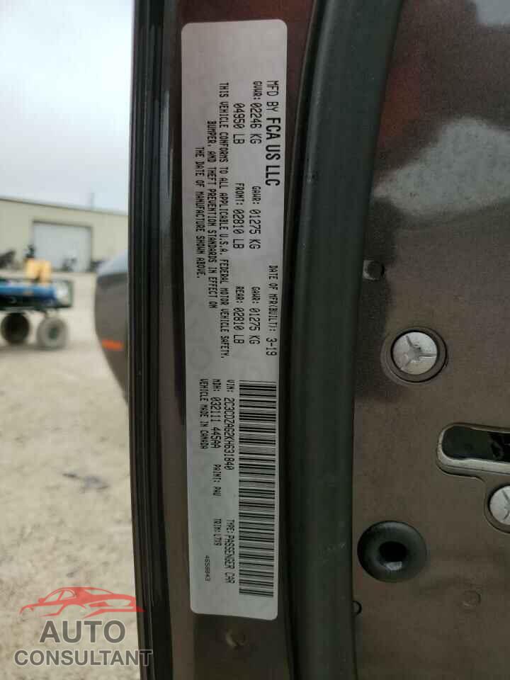 DODGE CHALLENGER 2019 - 2C3CDZAG2KH631840