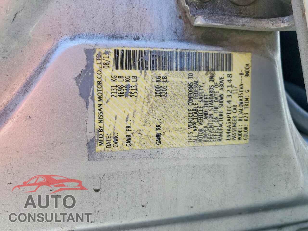 NISSAN MAXIMA 2014 - 1N4AA5AP1EC432148