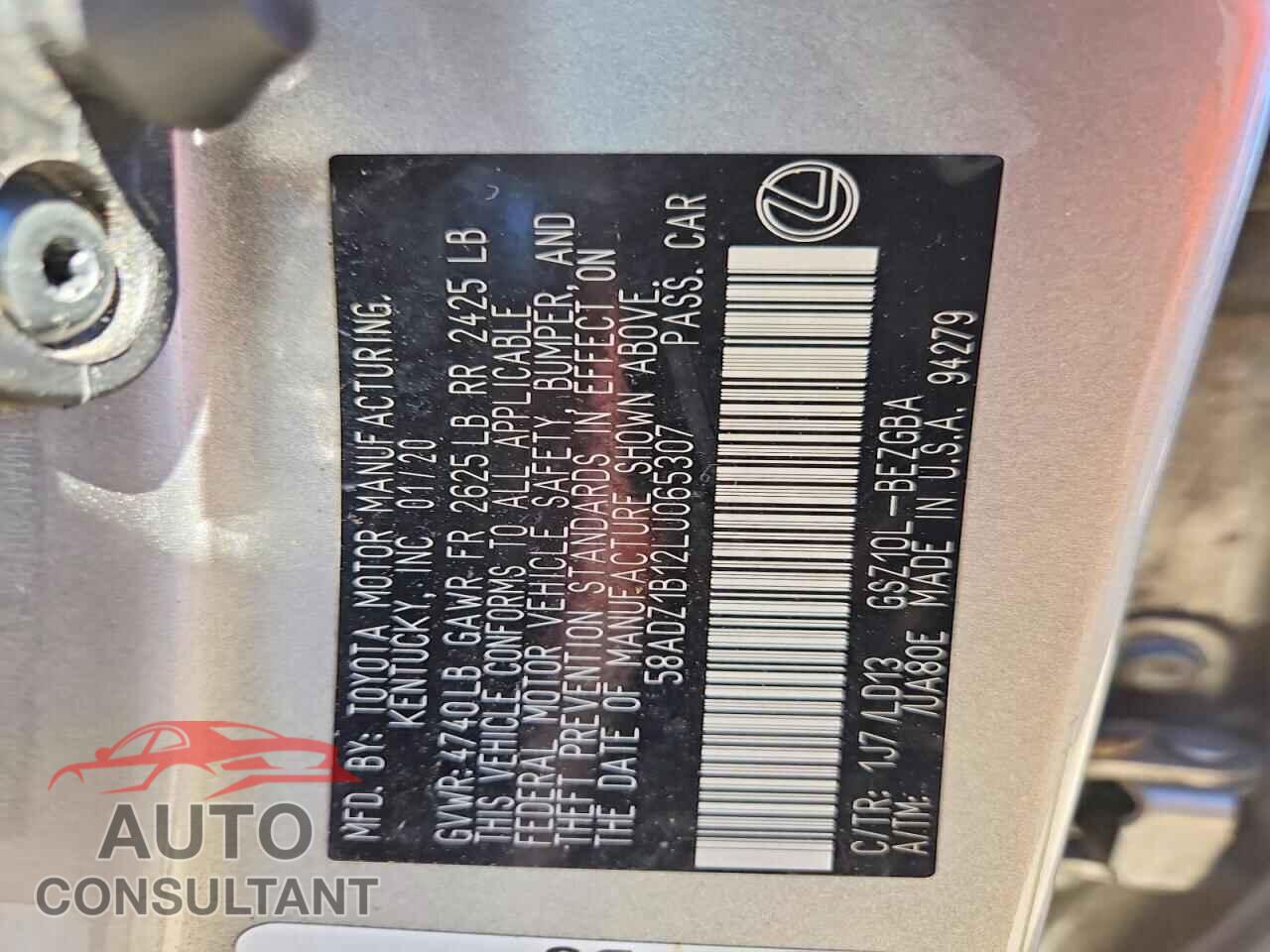 LEXUS ES350 2020 - 58ADZ1B12LU065307