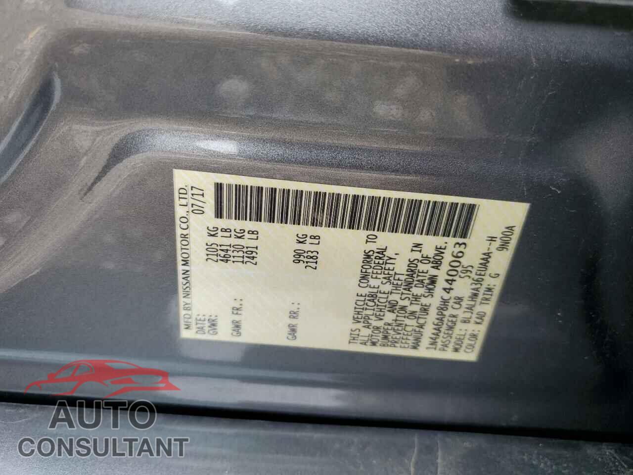 NISSAN MAXIMA 2017 - 1N4AA6AP8HC440063