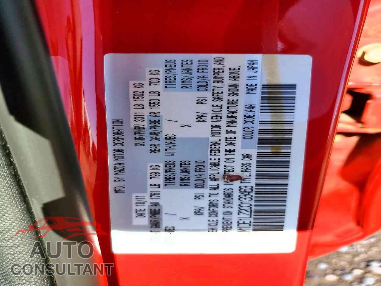MAZDA 2 2012 - JM1DE1LZ2C0133463