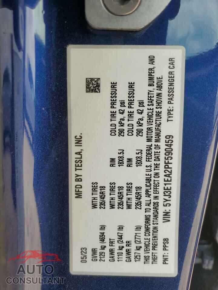 TESLA MODEL 3 2023 - 5YJ3E1EA2PF590459